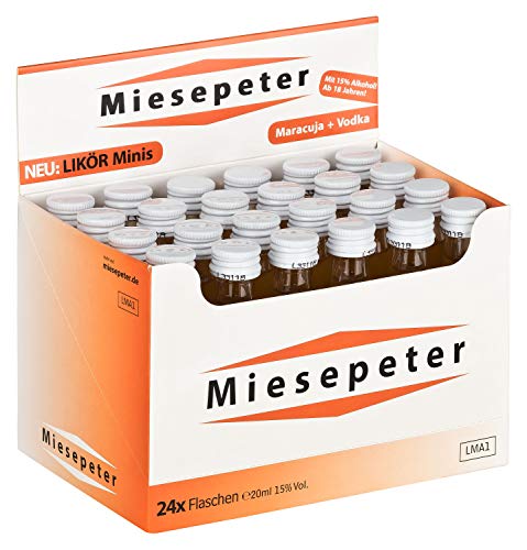 Miesepeter Likör Minis - IBO Scheißlaune-Weg 800 akut (Maracuja + Vodka, 24 x 20ml im Display) von Miesepeter