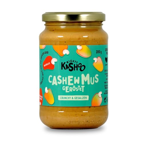 Mighty Kashoo - Geröstet crunchy & salzig, Nachhaltiges Cashewmus aus Westafrikanischen Nüssen, 350g im Glas - Natürlich, vegan und reich an Nährstoffen von Mighty Kashoo