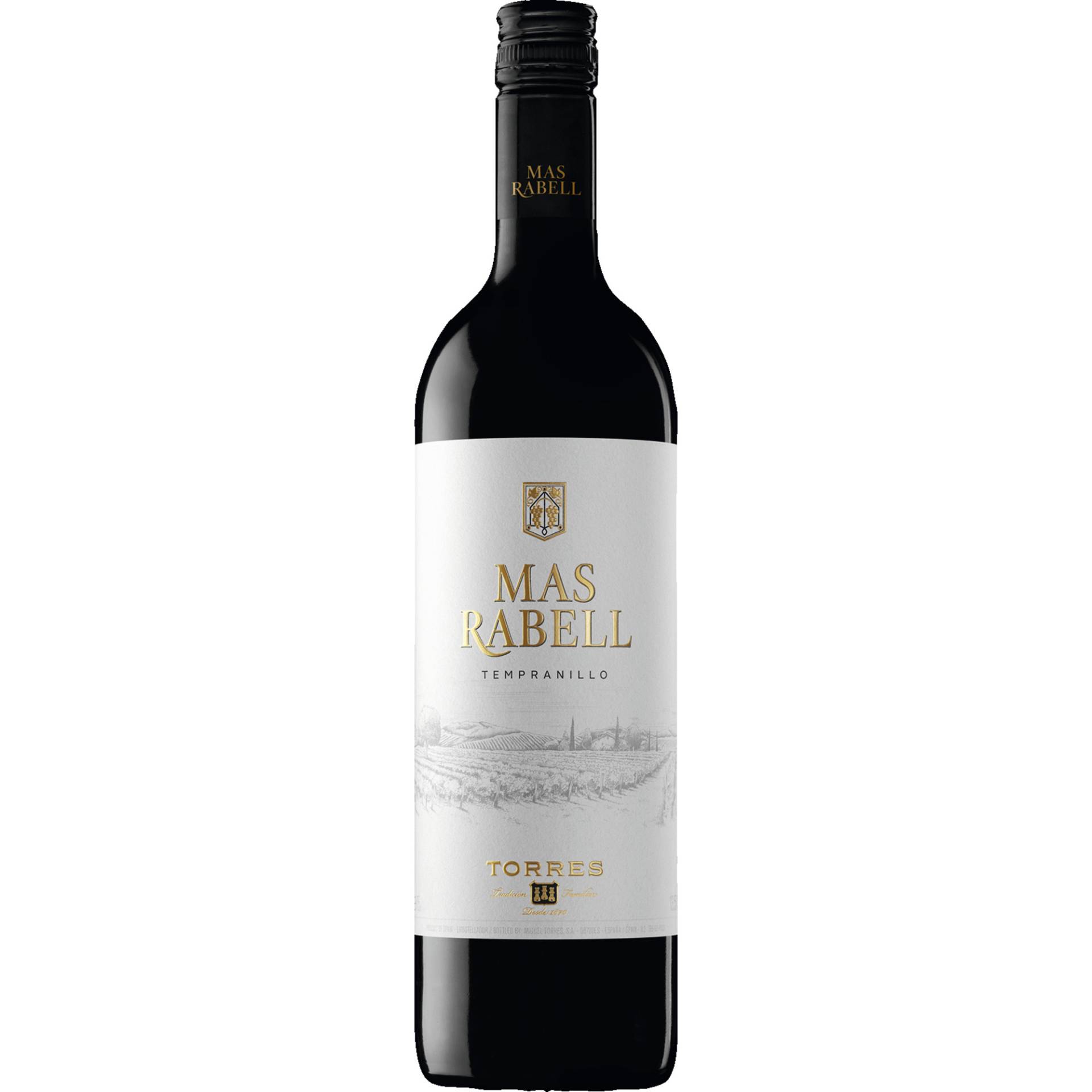 Mas Rabell Tempranillo, Vino de España, Vino de Espana, 2021, Rotwein von Miguel Torres, S.A. 08720 Vilafranca del Penedès, Spanien – R.E: 796-B3 Pacs