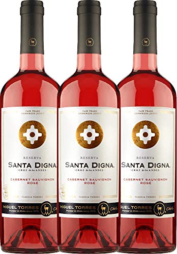 Santa Digna von Miguel Torres Chile - Roséwein 3 x 0,75l VINELLO - 3er - Weinpaket inkl. kostenlosem VINELLO.weinausgießer von Miguel Torres Chile