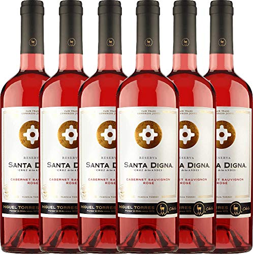 Santa Digna von Miguel Torres Chile - Roséwein 6 x 0,75l VINELLO - 6er - Weinpaket inkl. kostenlosem VINELLO.weinausgießer von Miguel Torres Chile