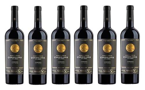 6x 0,75l - 2021er - Miguel Torres - Cordillera - Reserva Especial - Carménère - Valle de Cachapoal D.O. - Chile - Rotwein trocken von Miguel Torres - Cordillera