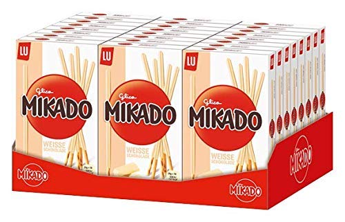 Mikado Weiße Schokolade - Kekse überzogen mit heller Schokolade - 24 x 75g von Mikado