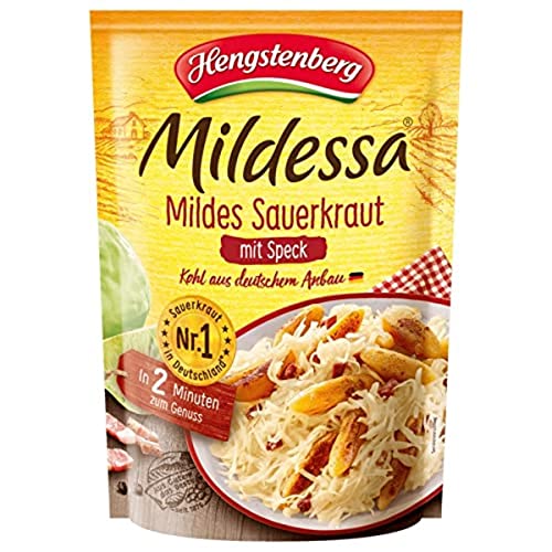 Hengstenberg Mildessa Mildes Sauerkraut mit Speck, 400 g, Abtropfgewicht 350g von Hengstenberg