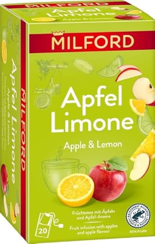 MILFORD Apfel Limone | Früchtetee mit Äpfeln und Apfel-Aroma | 20 Teebeutel von Milford