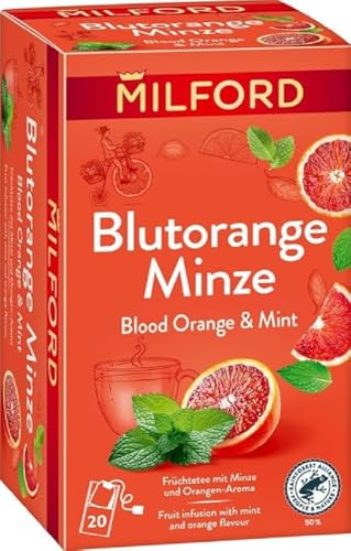 MILFORD Blutorange Minze | Früchtetee mit Minze und Orangen-Aroma | 20 Teebeutel von Milford