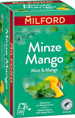 MILFORD Minze Mango | Kräutertee mit Mango-Aroma | 20 Teebeutel von Milford