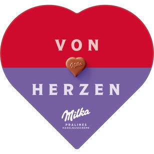 I Love Milka Herz Praliné Haselnusscrème, 12er Pack (12 x 165g) von Milka