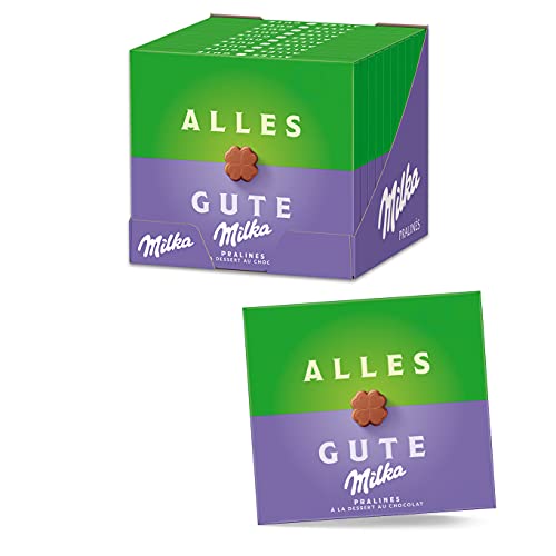 Milka Alles Gute Pralinen 10 x 110g, Feine Pralinés aus Alpenmilch Schokolade mit Kakaocrèmefüllung von Milka