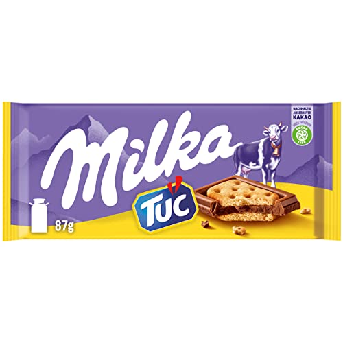 Milka Alpenmilch Schokolade & TUC Cracker, 87 g von Milka