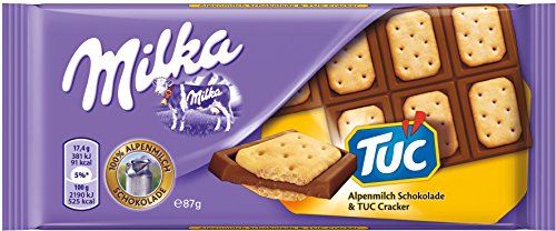 Milka Alpenmilch Schokolade & TUC Cracker 87g, 16er Pack (16 x 87 g) von Milka