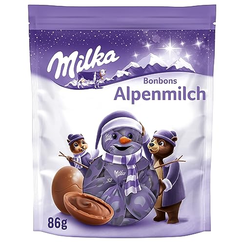 Milka Bonbons Alpenmilch 1 x 86g I Weihnachtsschokolade Einzelpackung I Adventskalender Schokolade I Süßigkeiten zu Weihnachten aus 100% Alpenmilch Schokolade von Milka