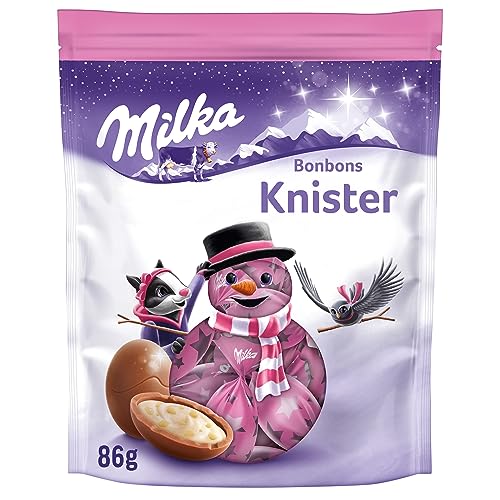 Milka Bonbons Knister 1 x 86g I Weihnachtsschokolade Einzelpackung I Adventskalender Schokolade I Süßigkeiten zu Weihnachten aus 100% Alpenmilch Schokolade von Milka