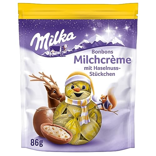 Milka Bonbons Milchcréme 1 x 86g I Weihnachtsschokolade Einzelpackung I Adventskalender Schokolade I Süßigkeiten zu Weihnachten aus 100% Alpenmilch Schokolade von Milka