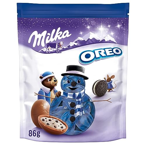 Milka Bonbons OREO 1 x 86g I Weihnachtsschokolade Einzelpackung I Adventskalender Schokolade I Süßigkeiten zu Weihnachten aus 100% Alpenmilch Schokolade von Milka