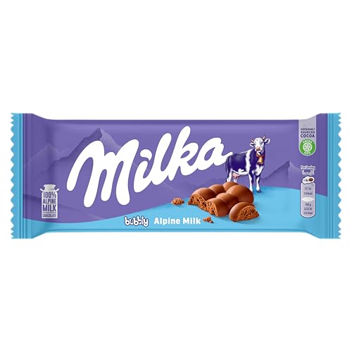 Milka Bubbly Alpine Milchschokoladenriegel, 90 g von Milka