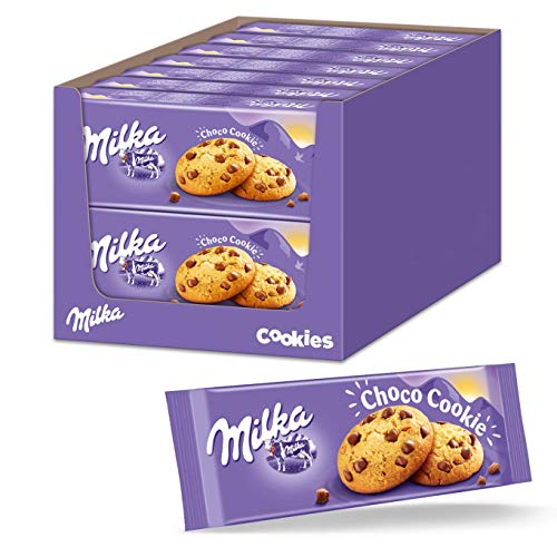 Milka Choco Cookies 14 x 168g, Milka Kekse mit Alpenmilch Schokoladenstückchen, Leckeres Knabbergebäck mit Schokolade von Milka