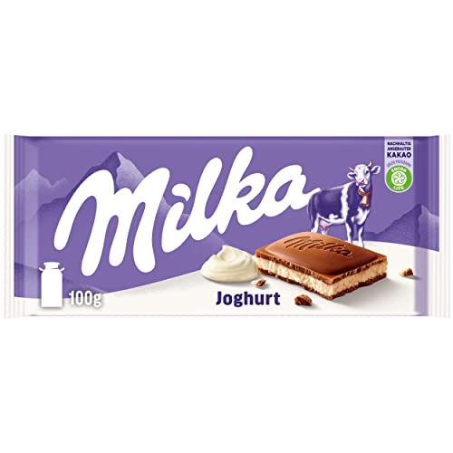 Milka Joghurt 1 x 100g I Alpenmilch-Schokolade I mit Joghurt-Créme-Füllung I Milka Schokolade aus 100% Alpenmilch I Tafelschokolade von Milka