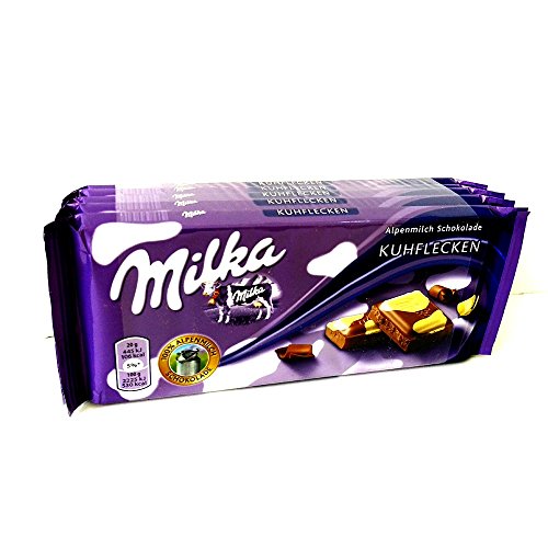 Milka Kuhflecken - Zartschmelzende Schokoladentafel mit Kuhflecken aus weißer Schokolade - Großpackung - 5 x 100g von Milka