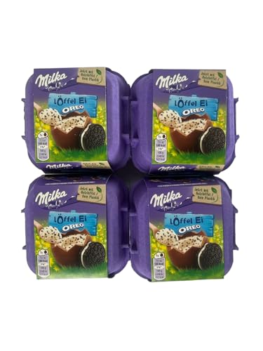 Milka Löffel Ei OREO Ostern - 4 Packungen zu je 128g - Osterschokolade in Süßigkeiten Großpackung von Milka