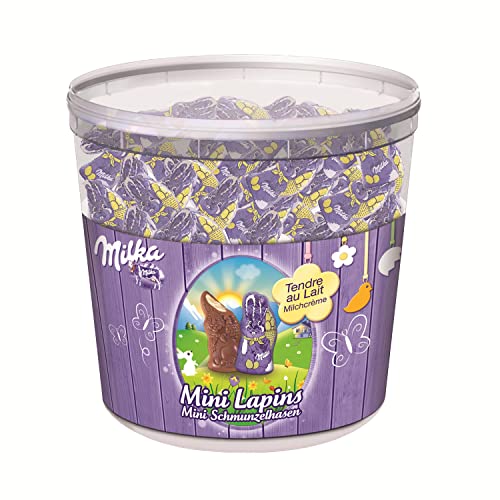 Milka Mini Schmunzelhasen 1 x 1.505g I Osterschokolade Großpackung I gefüllt mit Milchcréme I Süßigkeiten zu Ostern aus 100% Alpenmilch Schokolade von Milka