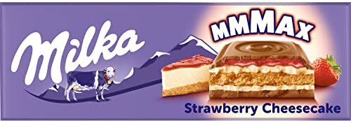 Milka Mmmax Herzwinge in Milchschokolade, Strawberry Cheesecake 300g von Milka