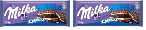 Milka OREO 1 x 300g I Großtafel I Alpenmilch-Schokolade I mit Milchcréme-Füllung und OREO Keks I Milka Schokolade aus 100% Alpenmilch I Tafelschokolade (Packung mit 2) von Milka