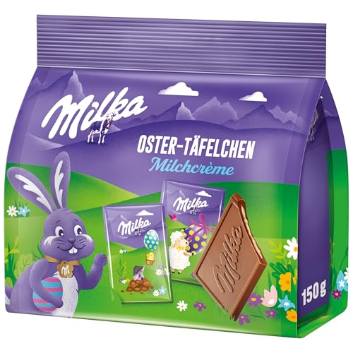 Milka Oster-Täfelchen Milchcréme 1 x 150g I Osterschokolade Einzelpackung I Ostergeschenk Schokolade I Süßigkeiten zu Ostern aus 100% Alpenmilch Schokolade von Milka