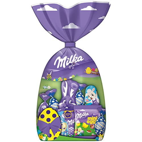 Milka Ostermischung 1 x 126g I Osterschokolade Einzelpackung I 8-teilig I Ostergeschenk Schokolade I Süßigkeiten zu Ostern aus 100% Alpenmilch Schokolade von Milka