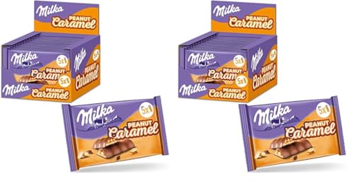 Milka Riegel Peanut Caramel, 13 x 185g, Erdnuss Karamell Riegel (Packung mit 2) von Milka