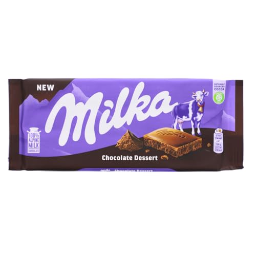 Milka Schokolade Chocolate Dessert Zartschmelzende Alpenmilch Schokolade 100g von Milka