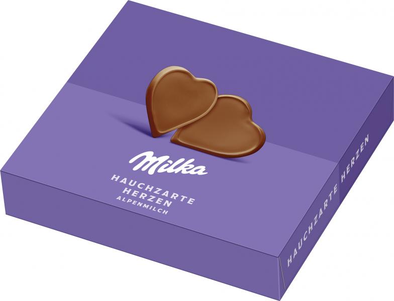 Milka Täfelchen Hauchzarte Herzen Alpenmilch von Milka