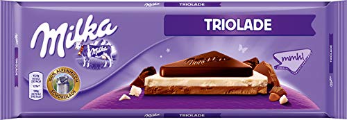 Milka Triolade, Tafelschokolade, 300g, 2er Pack (2 x 300 g) von Milka