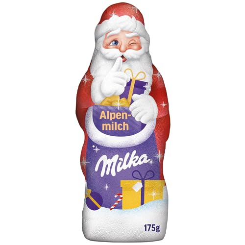 Milka Weihnachtsmann Alpenmilch 1 x 175g I Schoko Weihnachtsmann I Weihnachtsschokolade aus 100% Alpenmilch von Milka