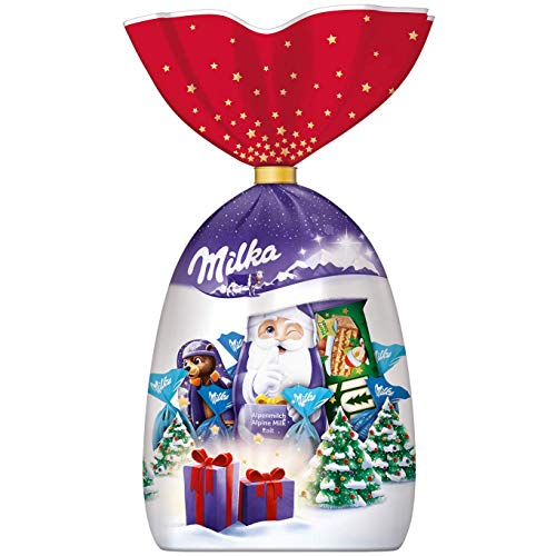 Milka Weihnachtsmischung 1 x 126g, Weihnachtliche Mischung aus Alpenmilch Schokolade von Milka