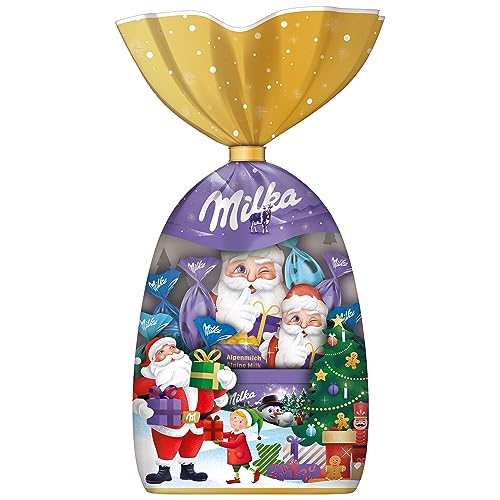 Milka Weihnachtsmischung 1 x 224g I Weihnachtsschokolade Mix-Beutel Einzelpackung I Weihnachts-Geschenk Schokolade I Süßigkeiten zu Weihnachten aus 100% Alpenmilch Schokolade von Milka