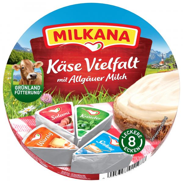 Milkana Schmelzkäse-Ecken Käse Vielfalt 8 leckere Ecken von Milkana