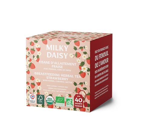 Milky Daisy - Bio-Stilltee – Erdbeergeschmack mit Fenchel, Kümmel und Brennnessel – 40 kompostierbare Infusetten von Milky Daisy