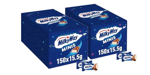 Milky Way Minis Schokoriegel, Schokolade Großpackung, Lockere Milchcreme, 2 x 150 x 15.5g, 4,6kg von Milky Way