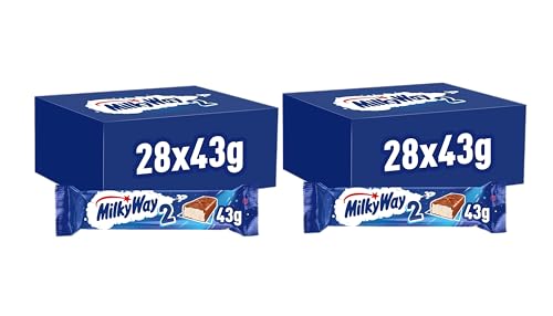 Milky Way Schokoriegel | Milchcreme | 56 Doppelriegel in einer Box (28 x 43 g) von Milky Way