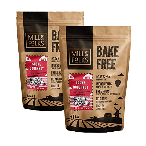 Mill & Folks Bake-Free Scone – Donut-Mehlmischung 2x900g | Vegan und glutenfrei von Mill & Folks