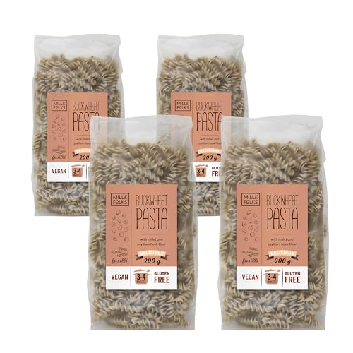 Mill & Folks Buchweizen-Nudeln Fusilli 4x200g | Vegan & Glutenfrei von Mill & Folks