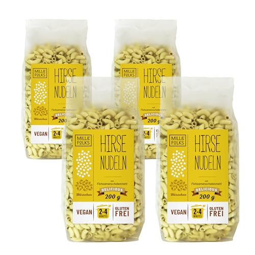 Mill & Folks Millet Pasta Elbow 4x200g | Vegan und glutenfrei von Mill & Folks