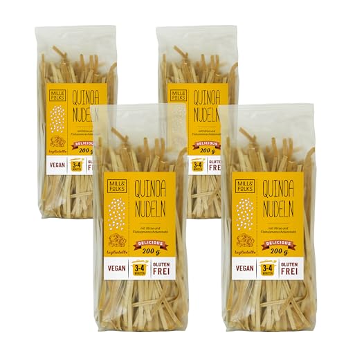 Mill & Folks Quinoa Nudeln Tagliatelle 4x200g | Vegan & Gluten-frei von Mill & Folks