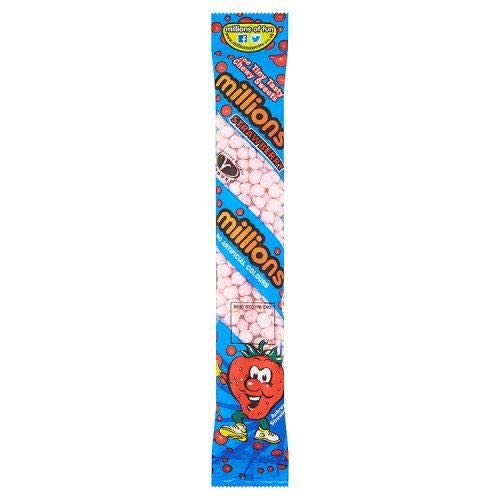 Millions Tube winzige Kaubonbons Erdbeere - 60g - 10er-Packung von Millions