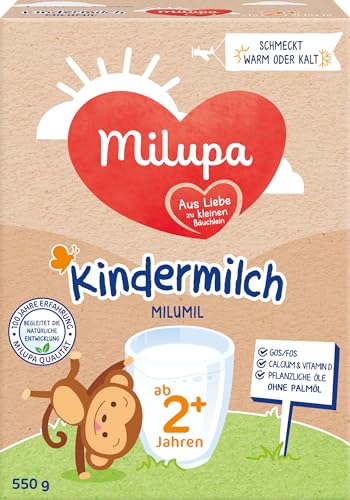 Milupa Milumil Kindermilch 2+, ab 2 Jahren, 5x550g Pulver / Für Kleinkinder in der Wachstumsphase - begleitet die natürliche Entwicklung von Milupa