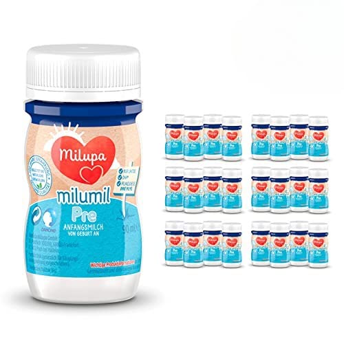 Milupa Milumil PRE, Anfangsmilch von Geburt an, Baby-Milchnahrung trinkfertig (24 x 90 ml) von Milupa