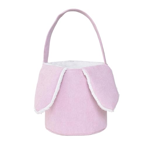 Osterhasen Taschen, Plüsch Osterkorb Mit Ohren,Osterhasen Korb Taschen,Geschenktüten Ostern, Gut Für Ostereiersuche Für Für Junge Mädchen Ostergeschenk(Pink) von Mingchengheng