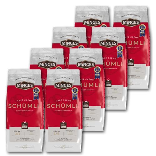 Minges Cafè Crème Schümli 2, 1000g Bohnen 8er Pack von Minges Café