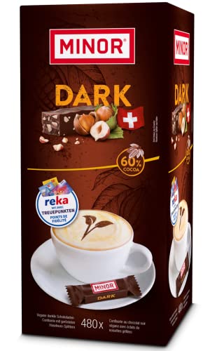 MINOR Dark Minis 60% Cocoa Stängel 2,5 kg | Veganer Schokoriegel aus der Schweiz | dunkler Schokoladen Riegel mit edel Kakao | 100% natürliche Schokolade ohne Palmöl | zertifizierter Kakao von Minor